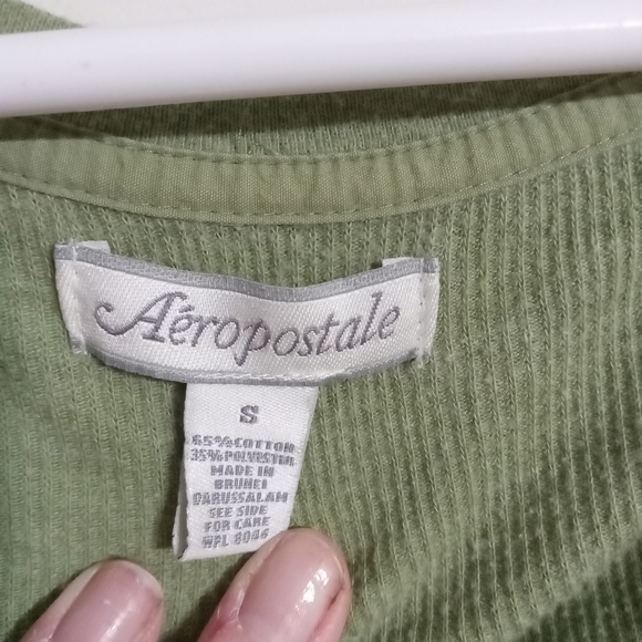 Aeropostale Olive Green Ribbed Top - Picture 2 of 3